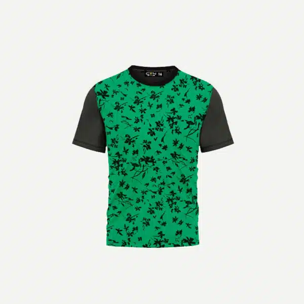 Remera niños tokio combinada verde negro